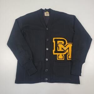 Vtg 50s 60s Champion Knitwear Rochester Cardigan Distressed Made‎ In USA Sz 40 M